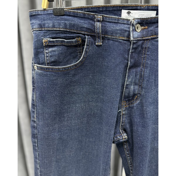 Baggy Fit Koyu Mavi Jean Kot Pantolon