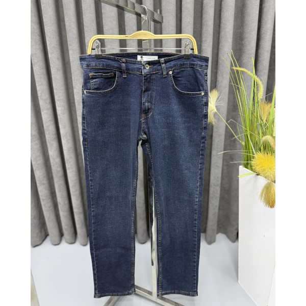 Baggy Fit Koyu Mavi Jean Kot Pantolon
