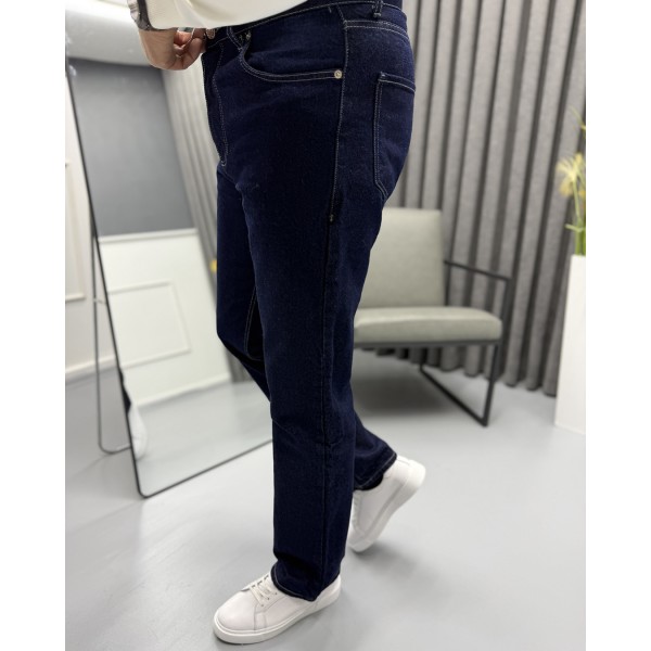 Erkek Baggy Fit Koyu Lacivert Jean Pantolon