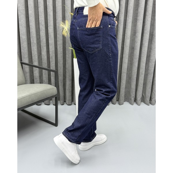 Erkek Baggy Fit Koyu Lacivert Jean Pantolon