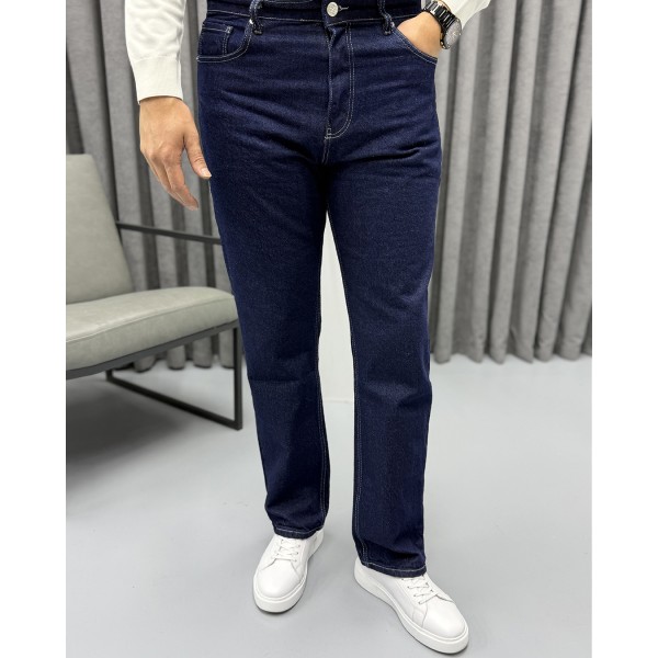 Erkek Baggy Fit Koyu Lacivert Jean Pantolon