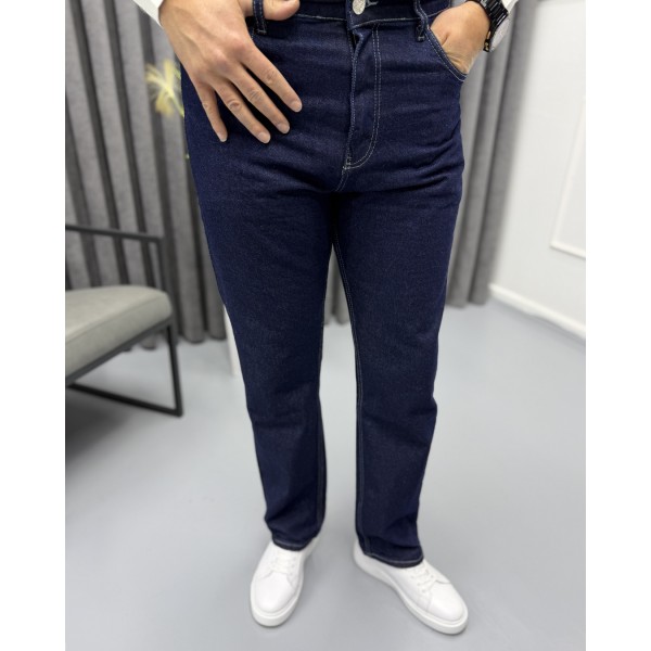 Erkek Baggy Fit Koyu Lacivert Jean Pantolon