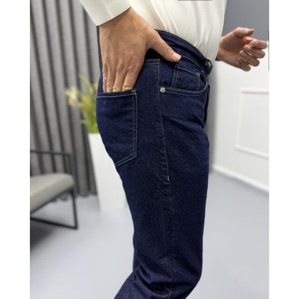 Erkek Baggy Fit Koyu Lacivert Jean Pantolon