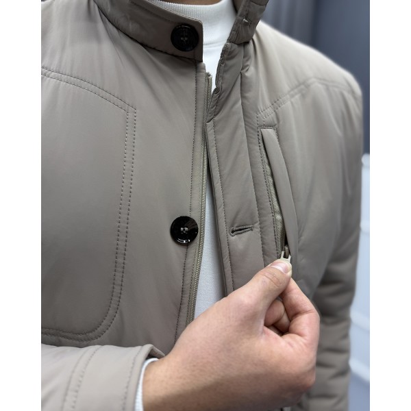 Erkek Slim Fit Hakim Yaka Premium Casual Mont