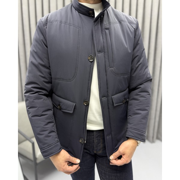 Erkek Slim Fit Hakim Yaka Premium Casual Mont