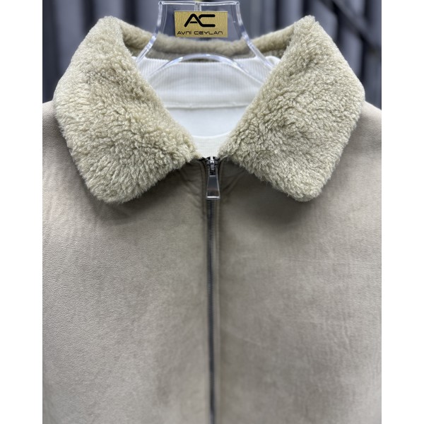 Erkek Limited Series Kürklü Yaka Süet Bomber Mont