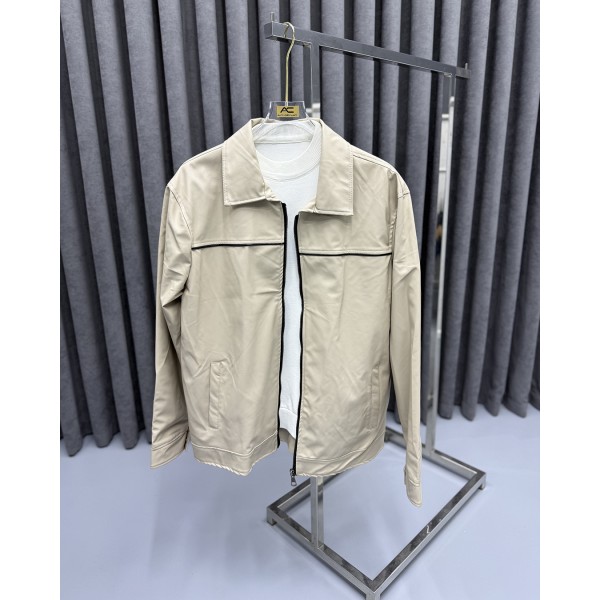 Minimal Luxe Fermuarlı Deri Mont