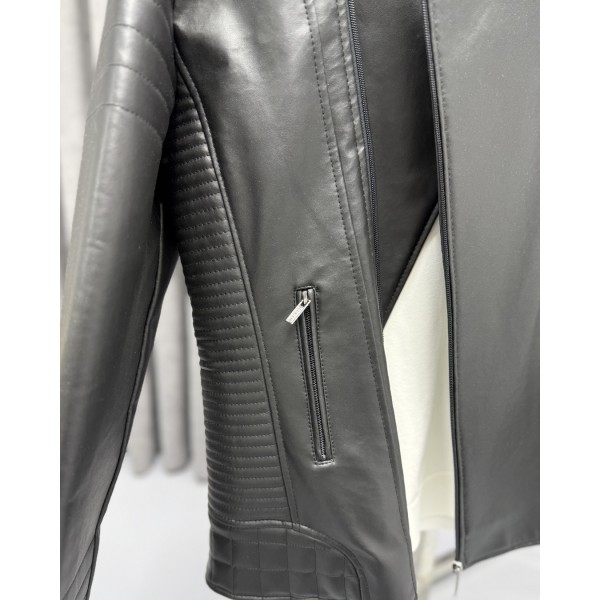Steel Black Deri Ceket