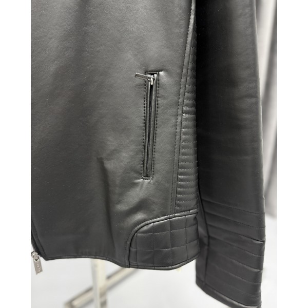 Steel Black Deri Ceket