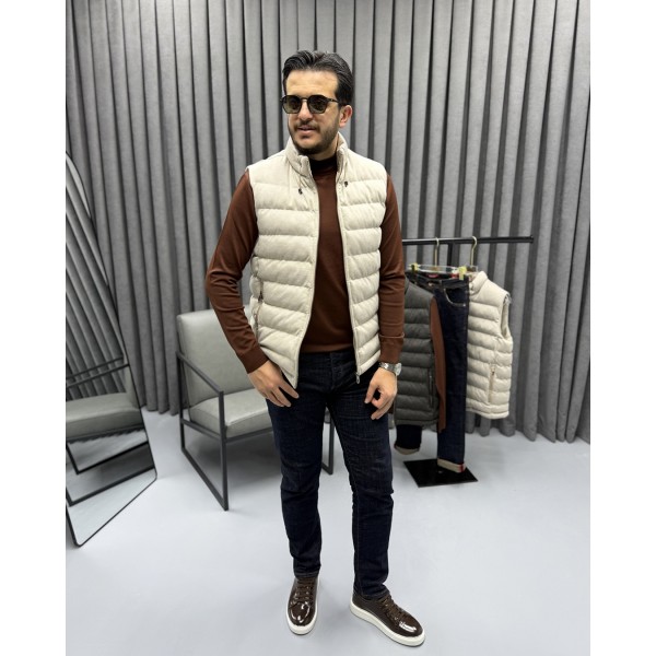Erkek Luxury Touch Fermuarlı Balıksırtı Yelek