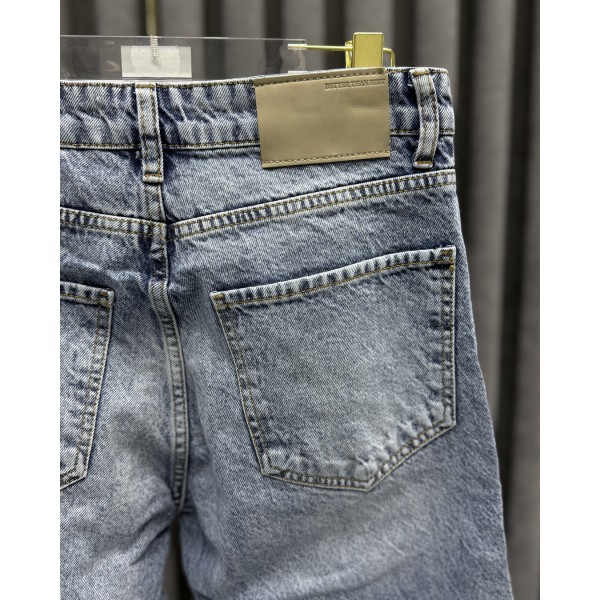 Erkek Premium Buz Mavisi Baggy Fit Jean Pantolon