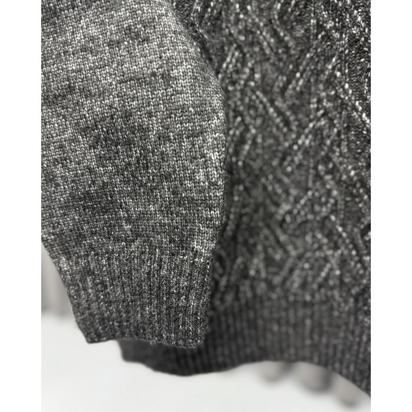 Erkek Modern Fit %50 Yünlü Dokuma Desen Triko Kazak