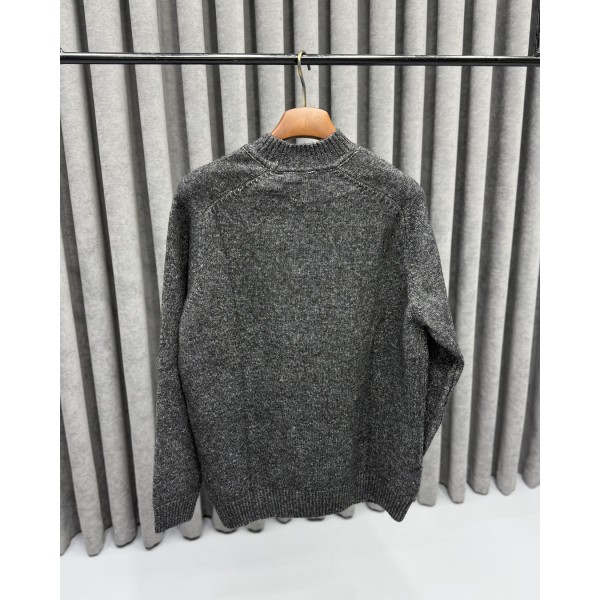 Erkek Modern Fit %50 Yünlü Dokuma Desen Triko Kazak