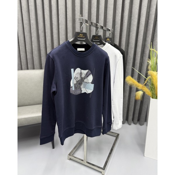 Erkek Premium 3 İplik Baskılı Bisiklet Yaka Sweatshirt