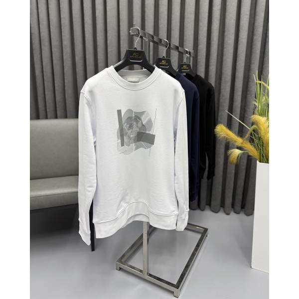 Erkek Premium 3 İplik Baskılı Bisiklet Yaka Swe...