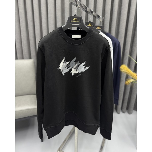 Erkek Premium 3 İplik Sade Baskılı Bisiklet Yaka Sweatshirt