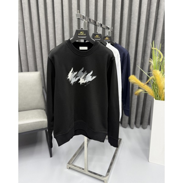 Erkek Premium 3 İplik Sade Baskılı Bisiklet Yaka Sweatshirt
