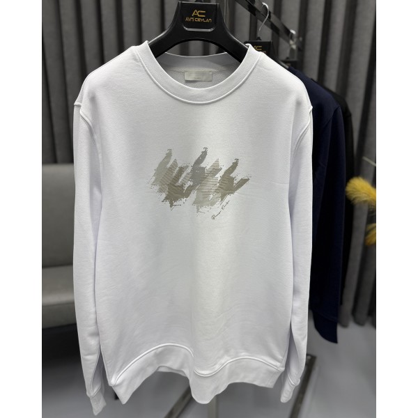 Erkek Premium 3 İplik Sade Baskılı Bisiklet Yaka Sweatshirt