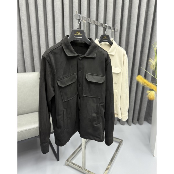 Erkek Premium Nubuk Çıtçıtlı Cepli Oversize G...