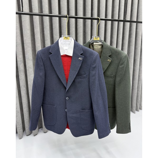 Erkek Premium Balıksırtı Dokulu Klasik Blazer C...