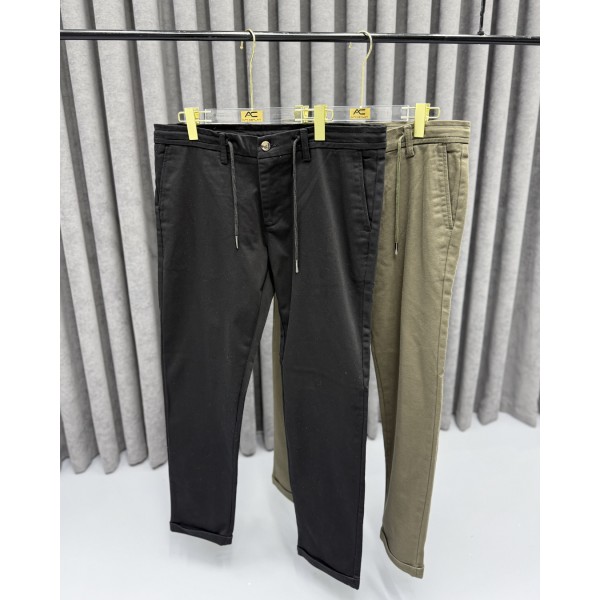 Erkek Premium Bağcıklı Modern Fit Kumaş Pantolon