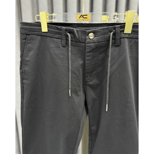 Erkek Premium Bağcıklı Modern Fit Kumaş Pantolon