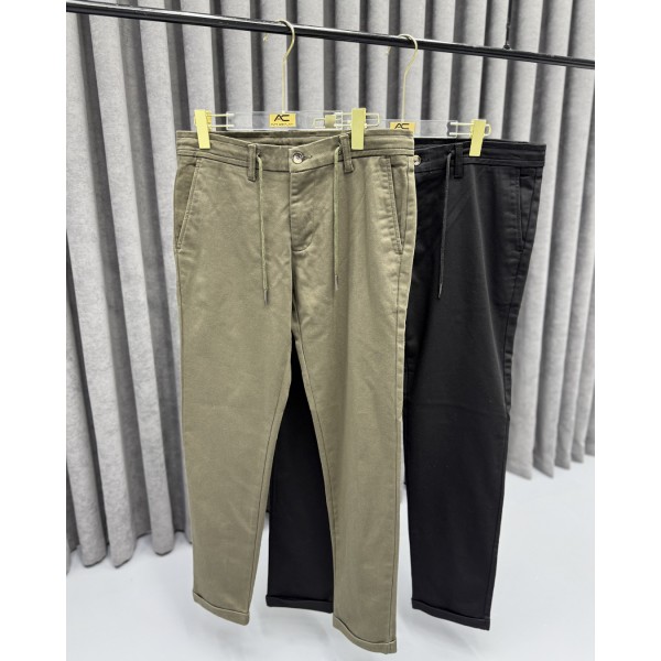 Erkek Premium Bağcıklı Modern Fit Kumaş Pantolon