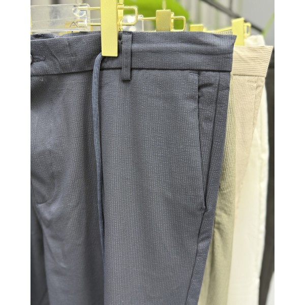 Erkek Modern Fit Fitilli Kumaş Likralı Bel Lastikli İpli Pantolon