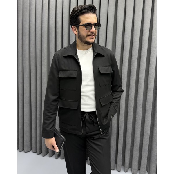 Erkek Premium Cep Detaylı Çift Fermuarlı Spor Takım