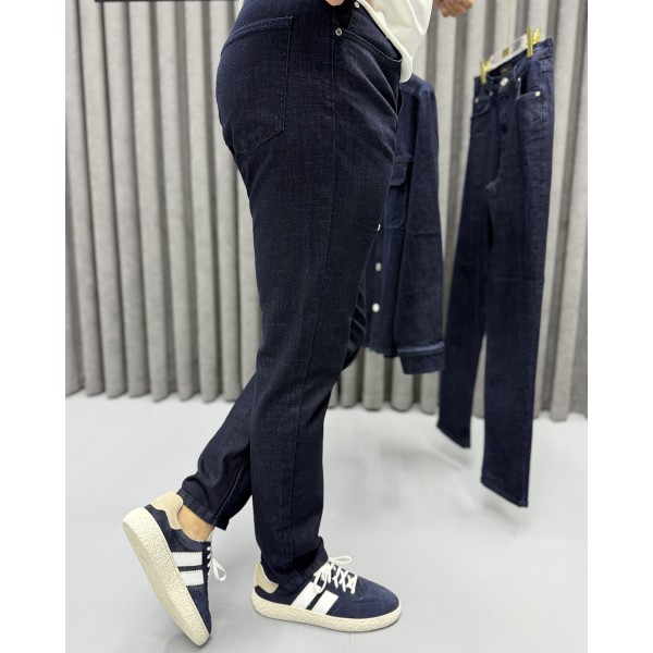 Erkek Premium Dark Blue Jean Takım Pantolon