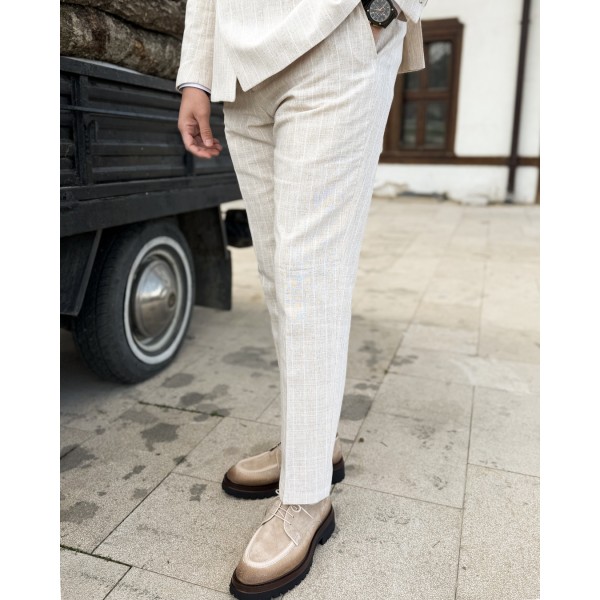 Erkek Premium Natural Tone Kruvaze Takım 