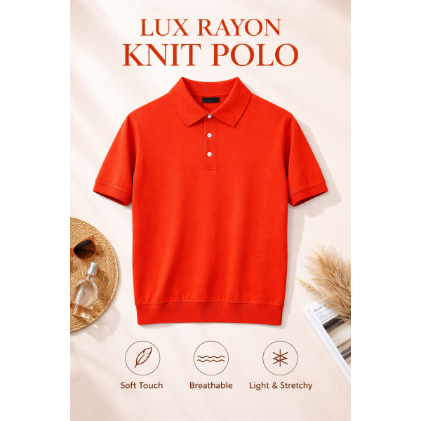 Erkek Luxury Rayon Knit Polo Yaka Triko