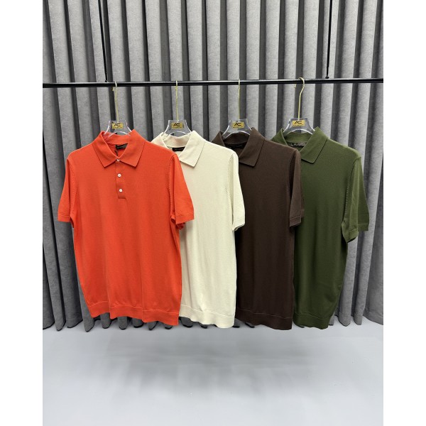Erkek Luxury Rayon Knit Polo Yaka Triko