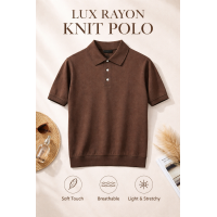 Erkek Luxury Rayon Knit Polo Yaka Triko