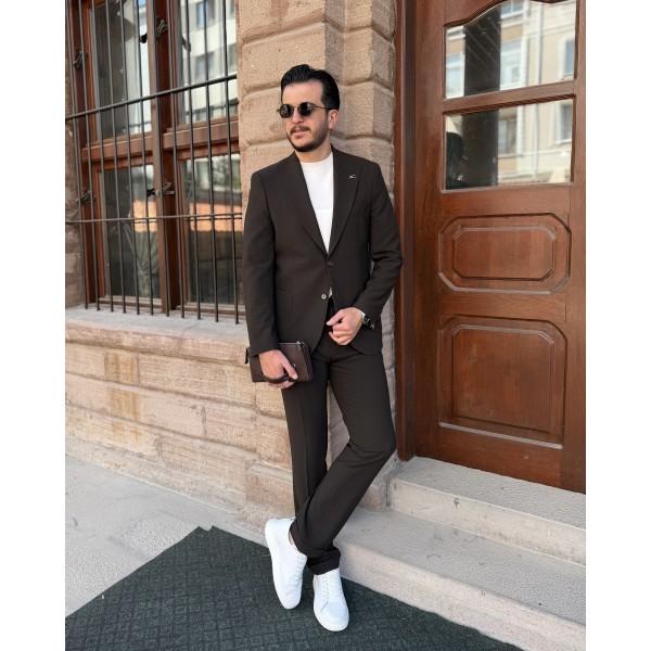 Erkek Gofre Kumaş İtalyan Kesim Spor Takım Elbise