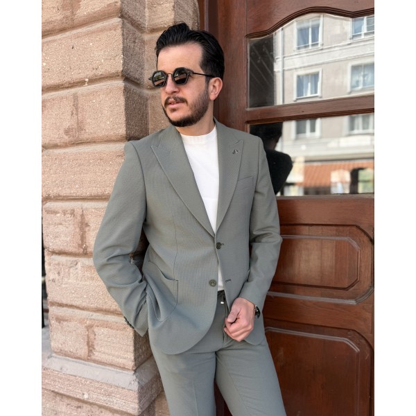 Erkek Gofre Kumaş İtalyan Kesim Spor Takım Elbise