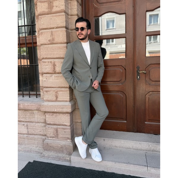 Erkek Gofre Kumaş İtalyan Kesim Spor Takım Elbise
