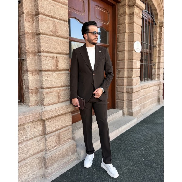Erkek Gofre Kumaş İtalyan Kesim Spor Takım Elbise