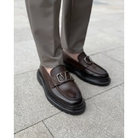 Erkek Luxury Metal Tokalı Kalın Taban Loafer Ayakkabı