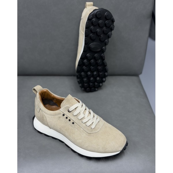 Erkek Hakiki Deri Süet Casual Sneaker – Kalın Taban Günlük ve Smart Casual Spor Ayakkabı
