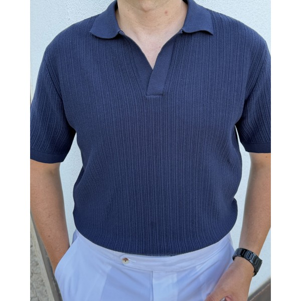 Erkek Premium Dokulu Triko Polo Yaka Kısa Kollu Tişört – Slim Fit Yazlık Şık Tasarım