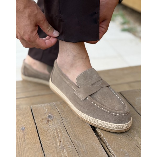 Erkek Hakiki Süet Penny Loafer Günlük Casual Ayakkabı – Siyah / Lacivert / Bej