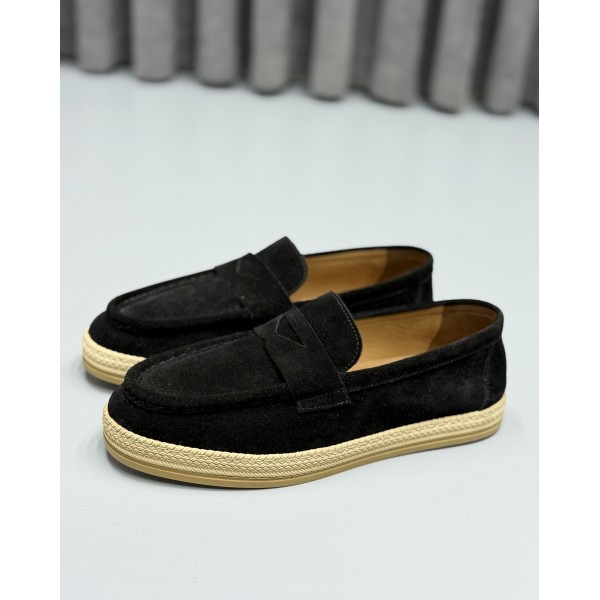 Erkek Hakiki Süet Penny Loafer Günlük Casual Ayakkabı – Siyah / Lacivert / Bej