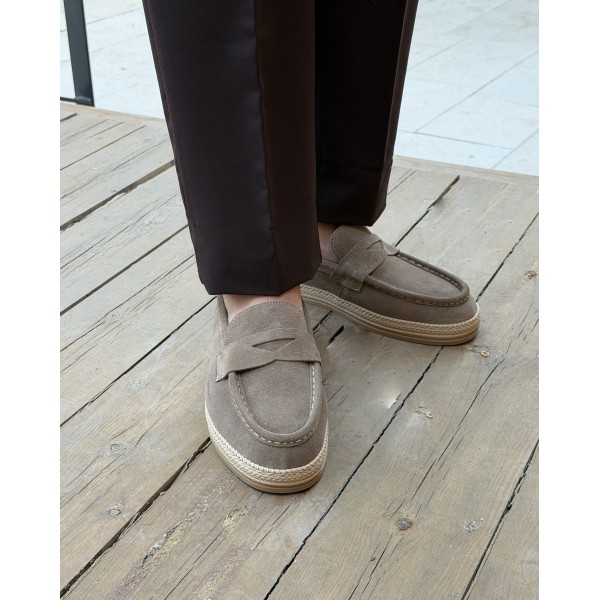 Erkek Hakiki Süet Penny Loafer Günlük Casual Ayakkabı – Siyah / Lacivert / Bej