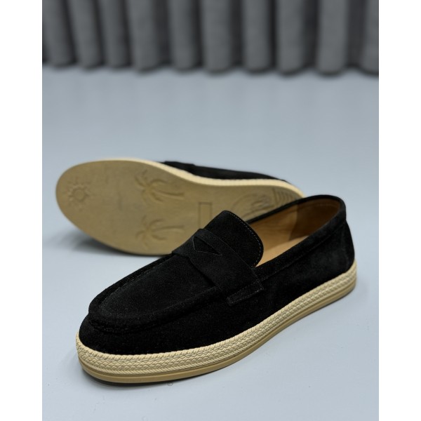 Erkek Hakiki Süet Penny Loafer Günlük Casual Ayakkabı – Siyah / Lacivert / Bej