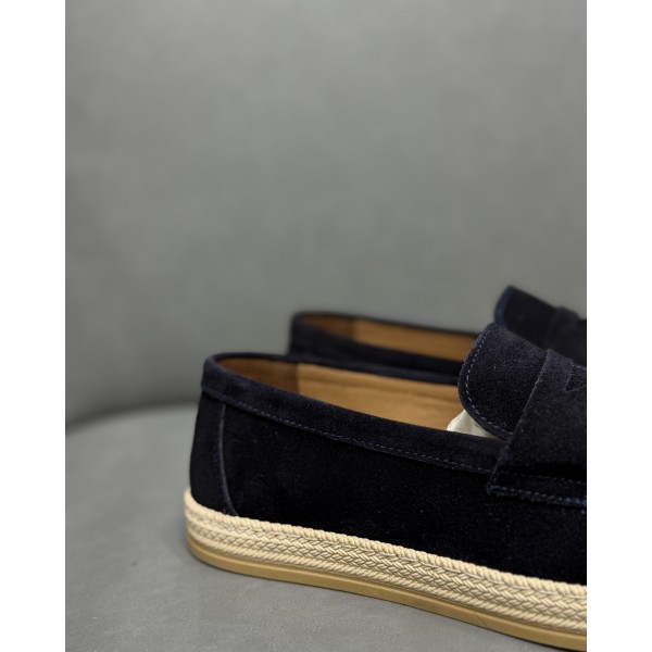 Erkek Hakiki Süet Penny Loafer Günlük Casual Ayakkabı – Siyah / Lacivert / Bej